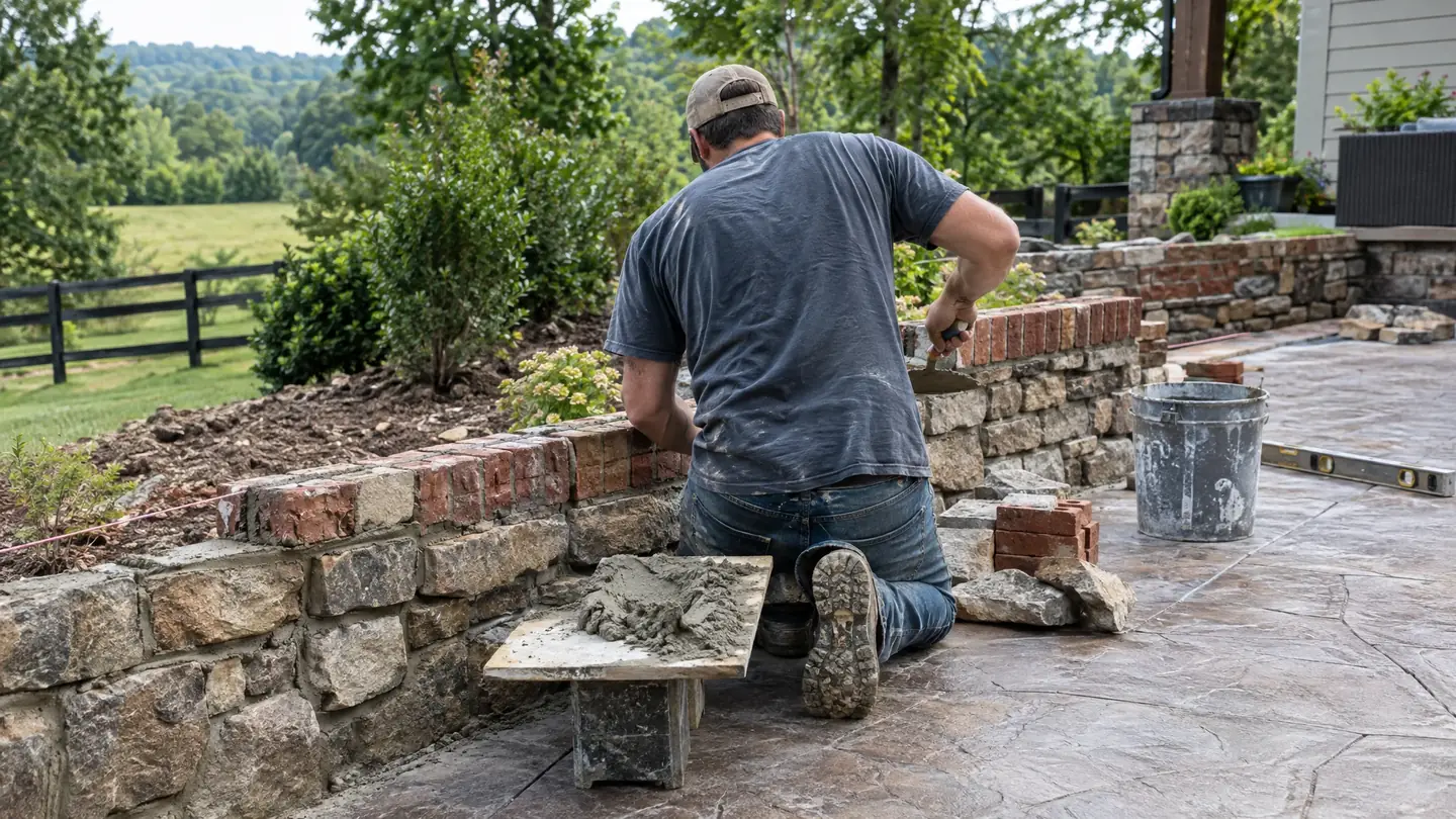 Concrete & Masonry work in progress on a Middle Tennessee home