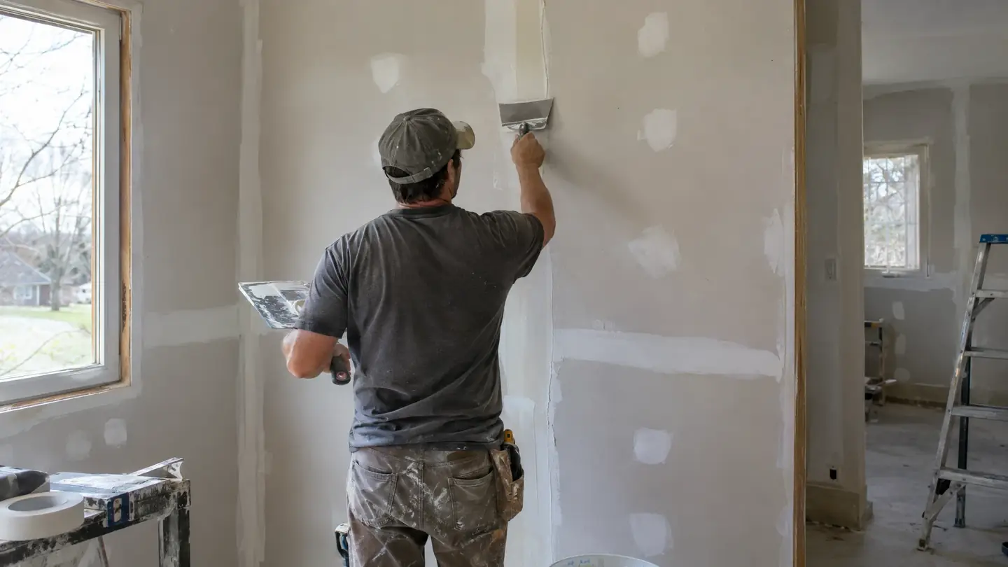 Drywall work in progress on a Middle Tennessee home
