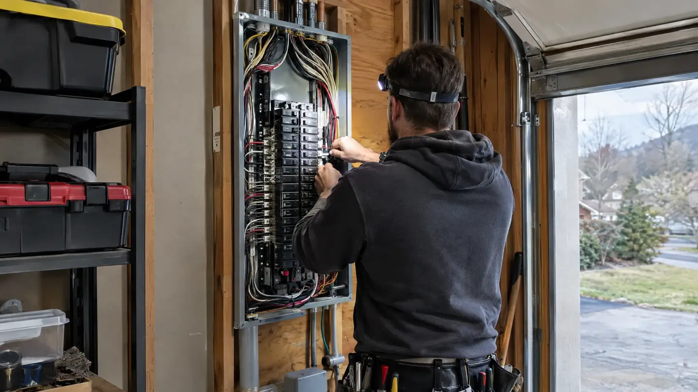 Electrical work in progress on a Middle Tennessee home