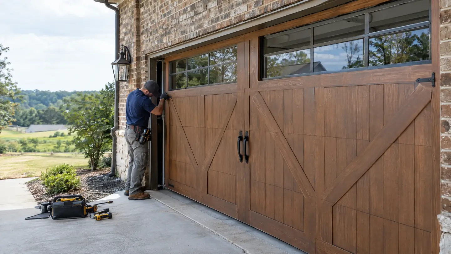 Garage Doors work in progress on a Middle Tennessee home