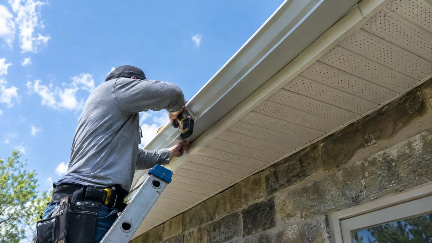 Gutters work in progress on a Middle Tennessee home