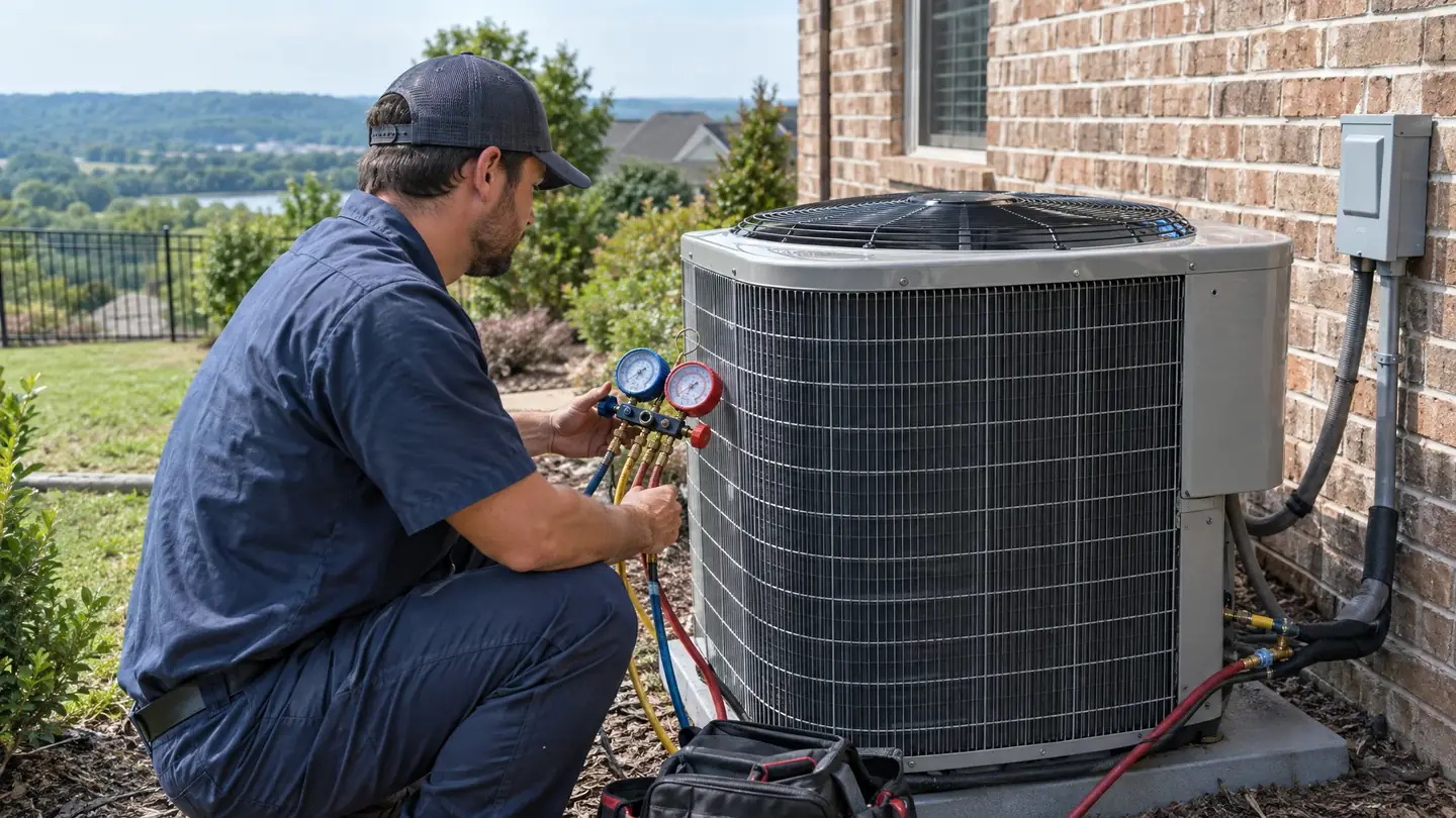 HVAC work in progress on a Middle Tennessee home