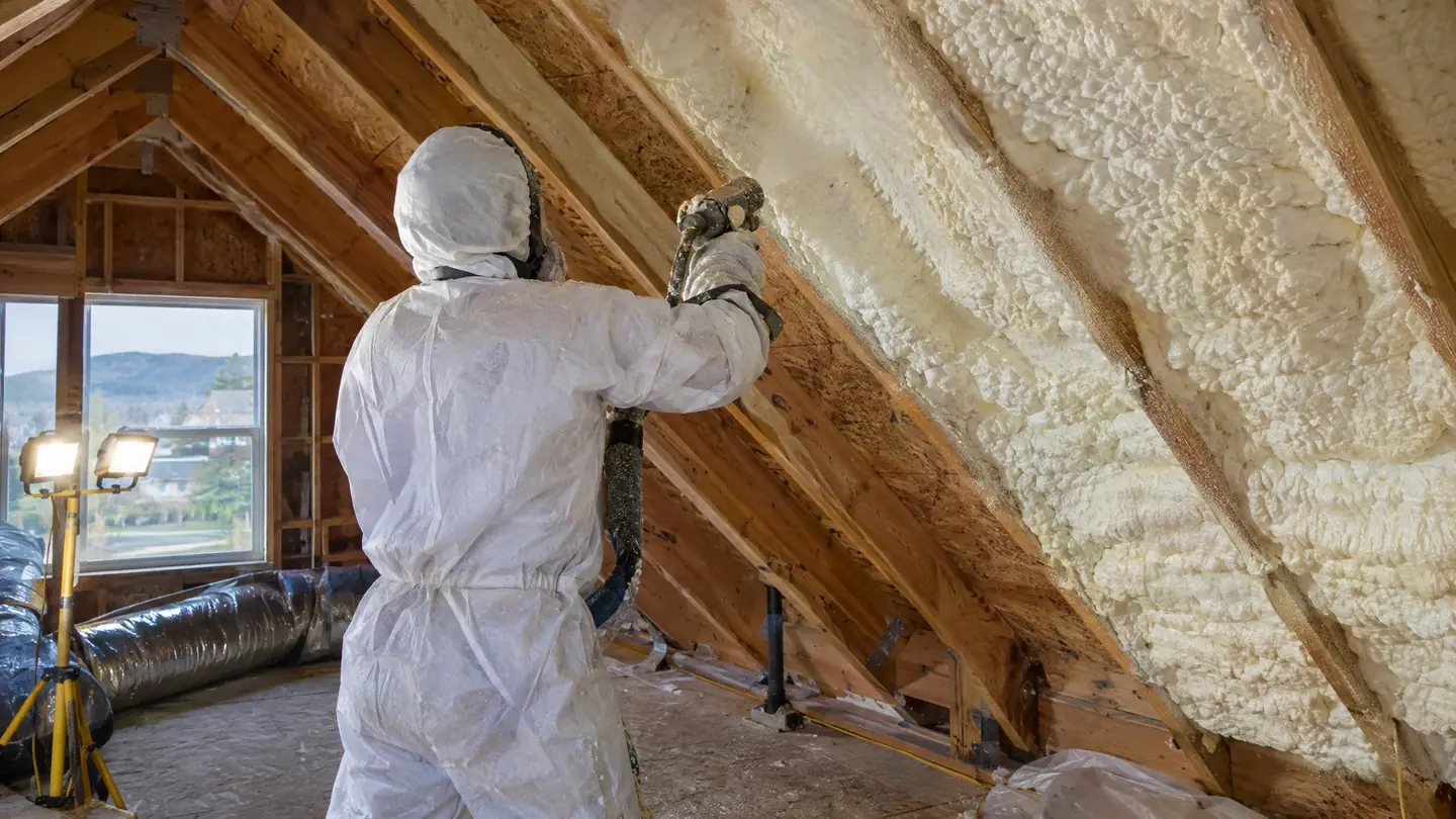 Insulation work in progress on a Middle Tennessee home