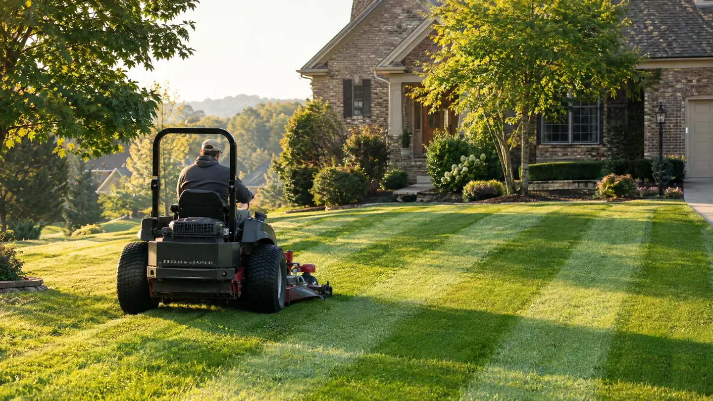 Lawn Care work in progress on a Middle Tennessee home