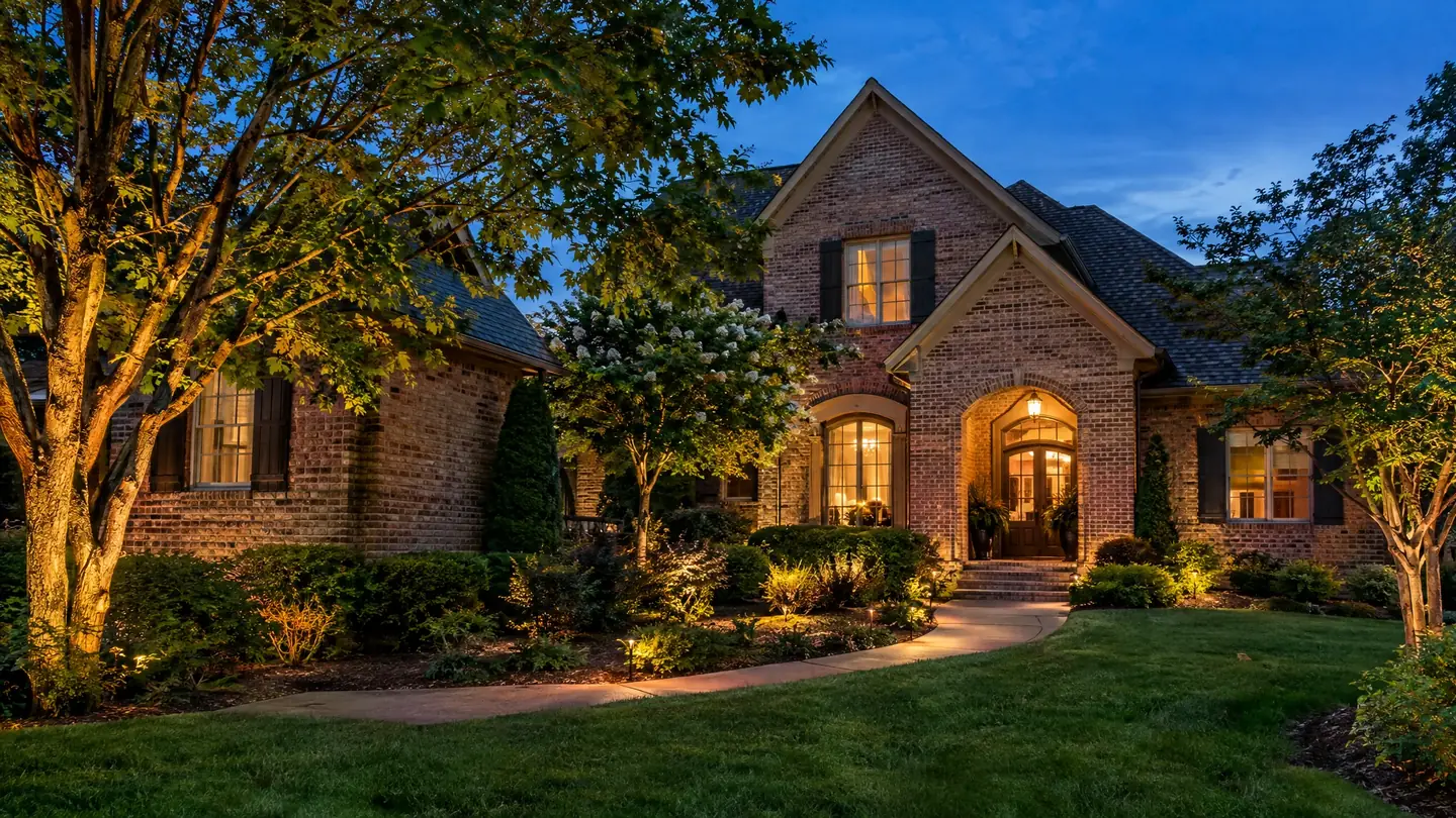 Outdoor Lighting work in progress on a Middle Tennessee home