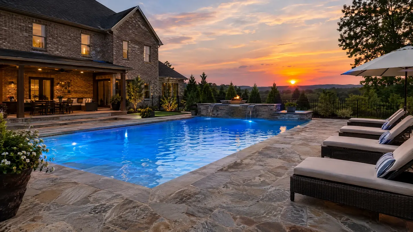 Pool Builders work in progress on a Middle Tennessee home