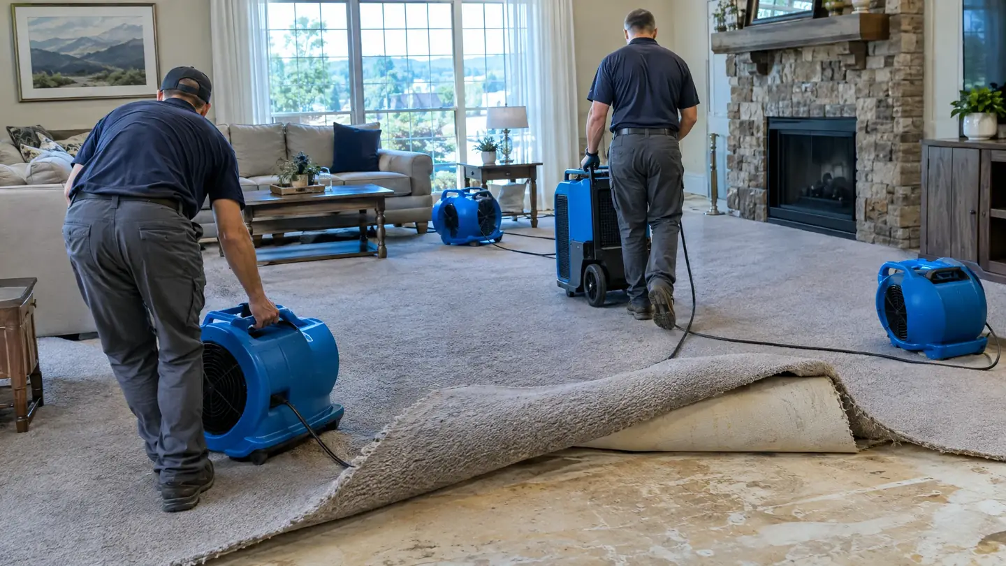 Water, Fire & Mold Restoration work in progress on a Middle Tennessee home