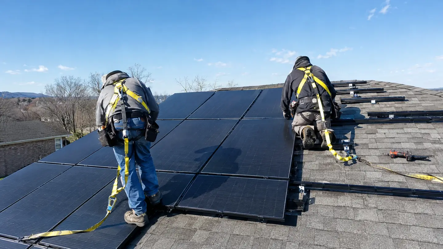 Solar work in progress on a Middle Tennessee home